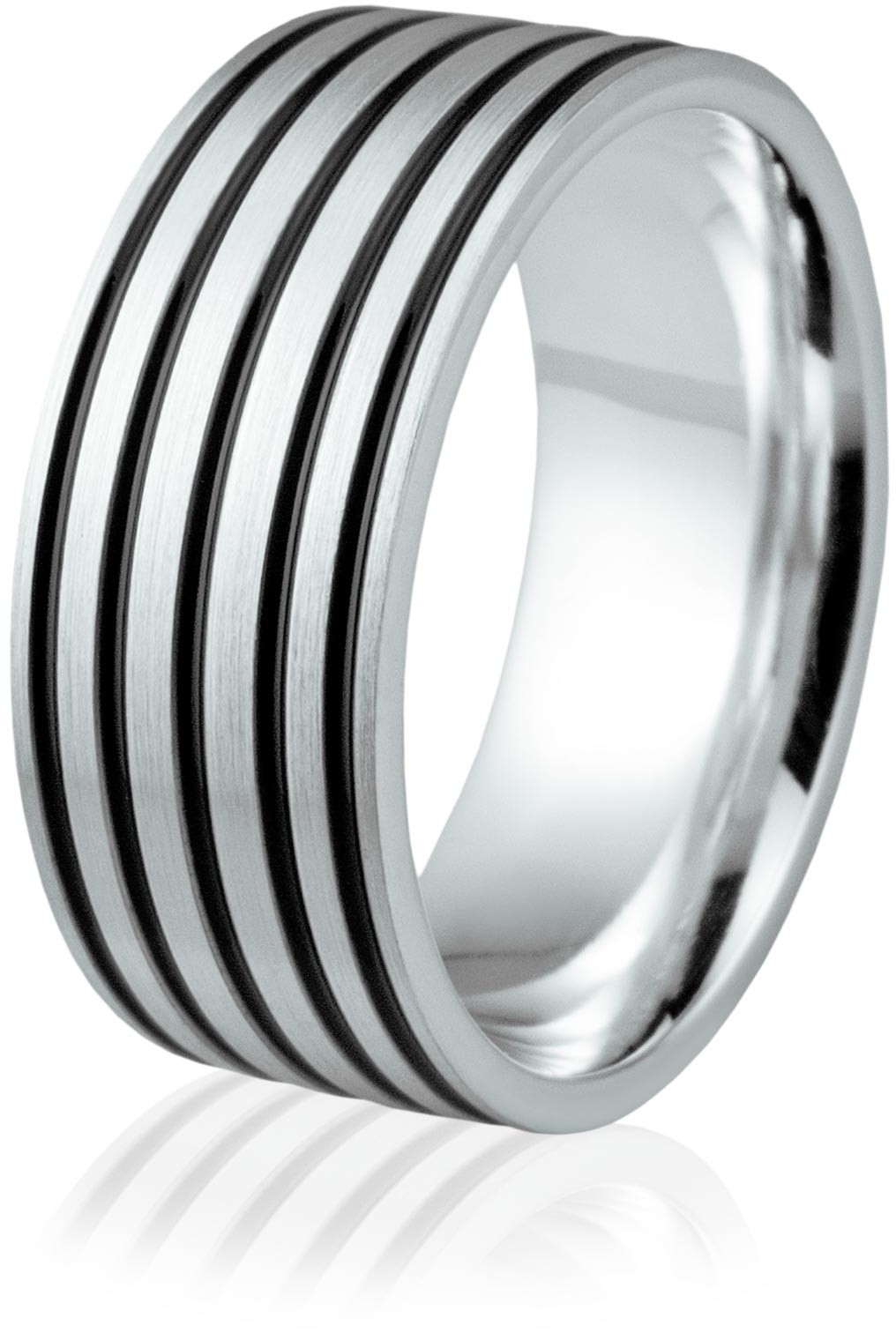 Eminence Obrączka srebrna męska z czarną emalią - wzór Ag-112 Ag-112
