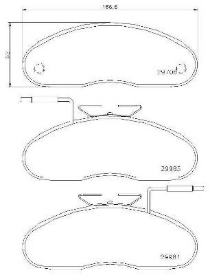 BREMBO Zestaw klocków hamulcowych, hamulce tarczowe P 56 019