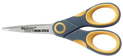 Westcott Nożyce do cięcia  azotkiem tytanu NON Stick Soft Grip, szary/żółty, 13 cm E-33650 00
