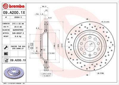 BREMBO 09.A200.1X 09.A200.1X