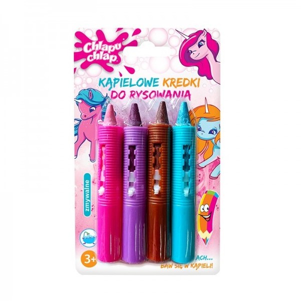 Estetica CHLAPU CHLAP Kredki do rysowania w kąpieli UNICORN, 4 szt 5901738829831