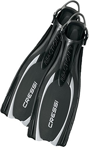 Cressi Reaction EBS płetwy paskowe, Made in Italy, czarny BE095540_Black/Silver_S/M