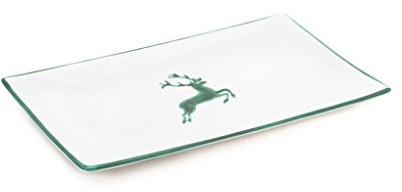 Gmundner Keramik Gmundner ceramika manufaktura 0324plre36 Zielony jeleń talerz prostokątny, 36 x 15 cm 0324PLRE36