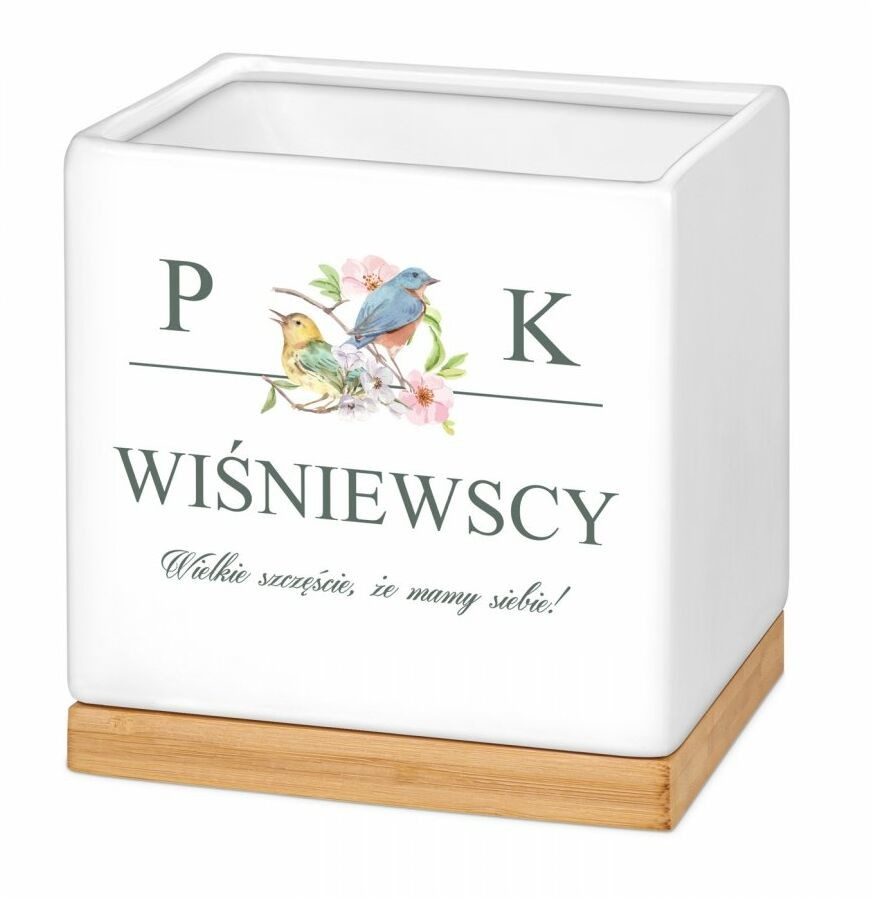 Blumfeldt Murrano Personalizowana kwadratowa z napisem dla pary na ślub PDC2-012