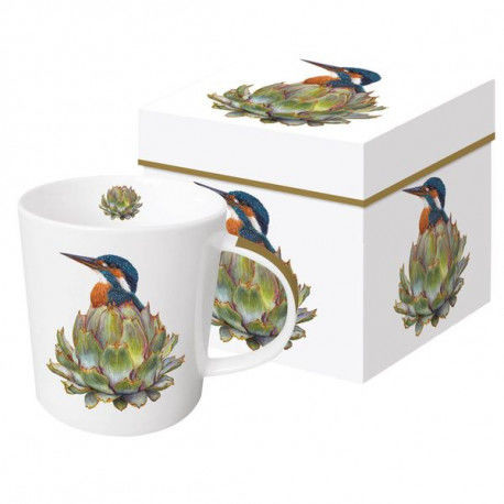 DUŻY KUBEK PORCELANOWY Aubrey - Zimorodek i karczoch 604401