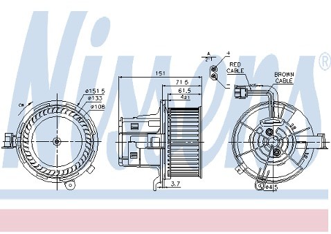 NISSENS Wentylator wnętrza 87109