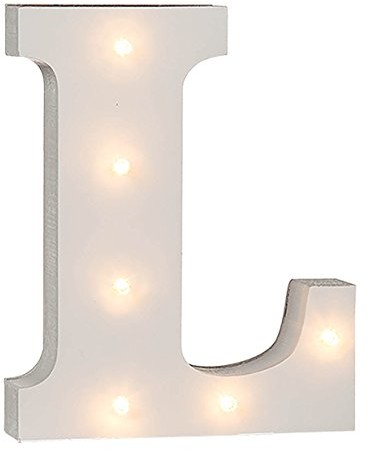 Out of the Blue Oświetlone drewniane litery, cyfry i znaki od A do Z i 0  1 z oświetleniem LED (57/6085)