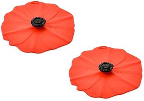Charles Viancin Charles viancin powietrza gęstej silikonowe drink obejmuje, zestaw 2, Poppy 2905