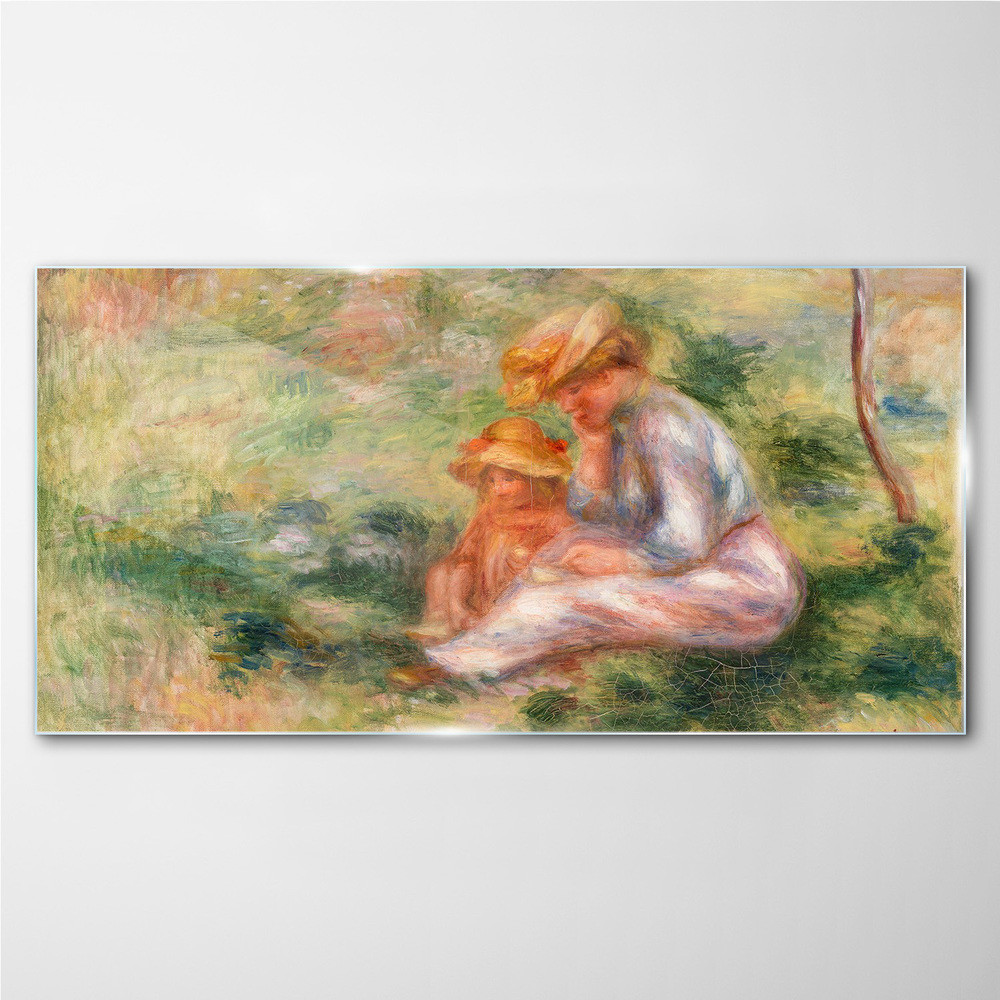 PL Coloray Obraz Szklany Kobiety Dziecko Łąka 120x60cm