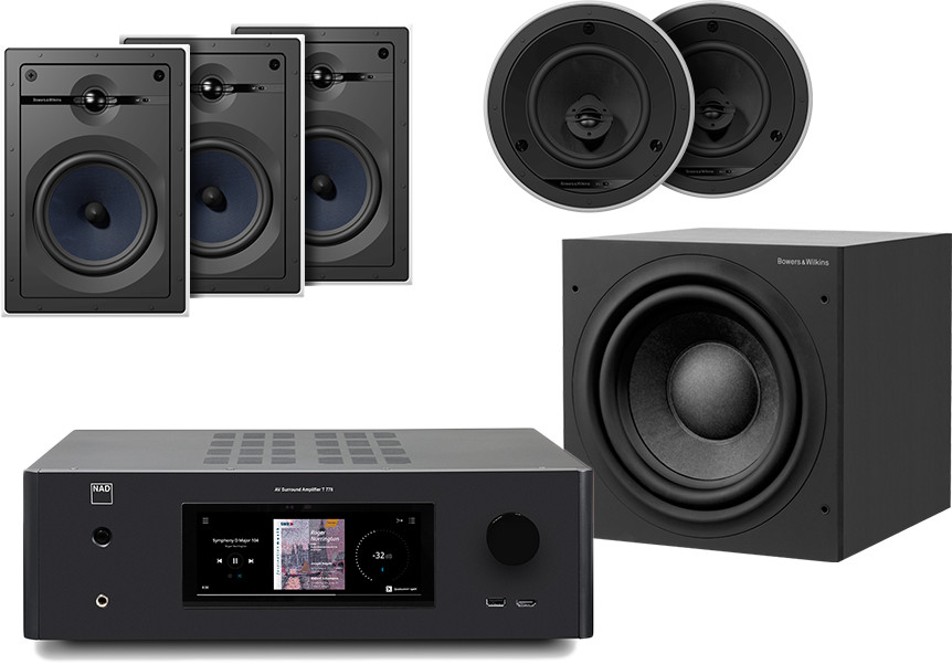 NAD T778 + 3 x CWM663 + 2 x CCM664 + ASW 608