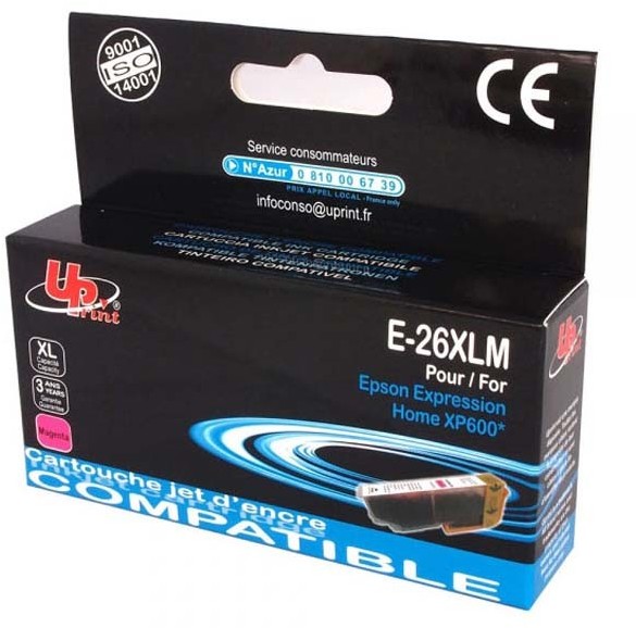 UPrint kompatybilny ink z C13T26334010 T263340 26XL magenta 700s 15ml dla Epson Expression Premium XP-800 XP-700 XP-600 IEPB263340MU