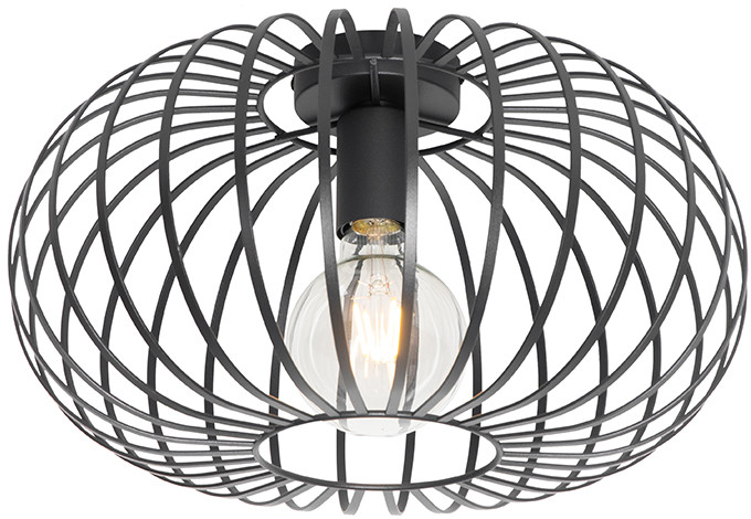 QAZQA Designerska lampa sufitowa czarna 39 cm - Johanna