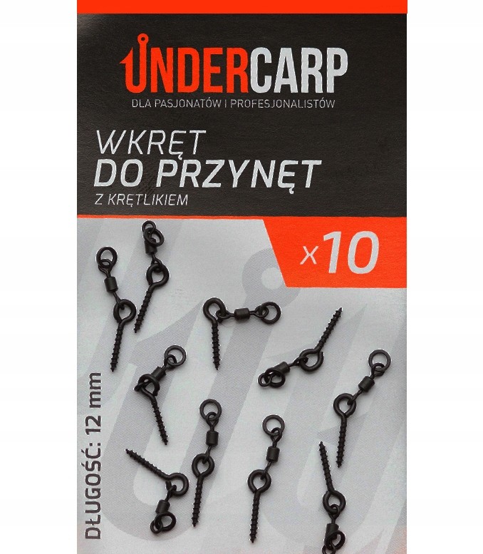 UnderCarp Wkręt do przynęt z krętlikiem 12 mm
