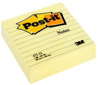 Post-It 3M Karteczki samoprzylepne Super Sticky XL w linię (675-SS3-CY), 101x101mm, 3x70 kart., żółte 3M-70005271948
