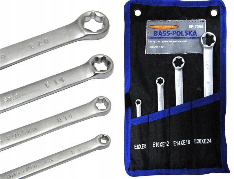 Zestaw Kluczy Oczkowych Klucze Oczkowe Torx 4 Szt