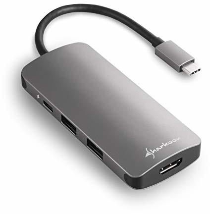 Sharkoon USB 3.0 Typ C Multiport Adapter ciemnoszary (4044951026715)