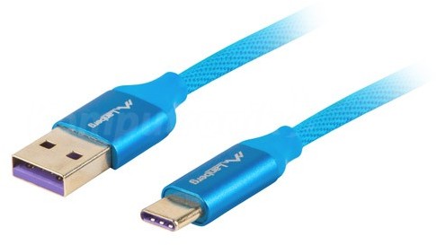 Lanberg lanberg Kabel Premium USB CM AM 2.0 0.5m niebieski 5A (CA-USBO-21CU-0005-BL)