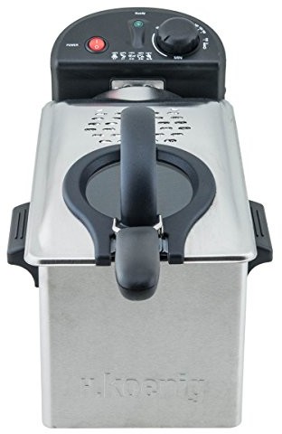 h.koenig H. Koenig dfx300 frytkownica ze stali nierdzewnej, pojemność 3 L, 2100 W, srebrny DFX300