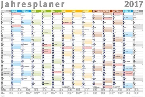 empireposter Planer  737120 roku 2017  plakat druk kalendarza, papier, wielokolorowa, 91,5 x 61 x 0,14 cm 737120