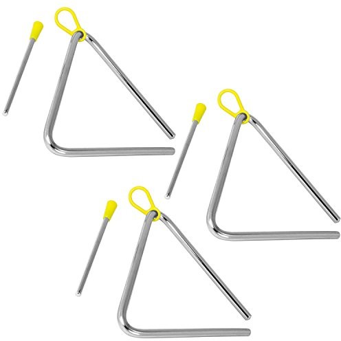 Tiger Tiger 15 cm zestaw trzech trójkątnych instrumentów z ubijaczem TRI7-3-MT