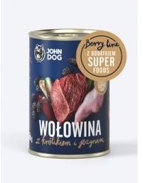 John Dog John Dog Karma Mokra Berry Line Junior Wołowina z Królikiem i Jeżynami 400gPSIAKOM :)