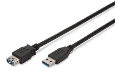 Assmann Kabel USB przedłużający USB 3.0 SuperSpeed Typ USB A/USB A M/Ż czarny 3, (AK-300203-030-S)