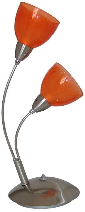 Prezent Lampa stołowa CARRAT matowy chrom/ pomarańczowy