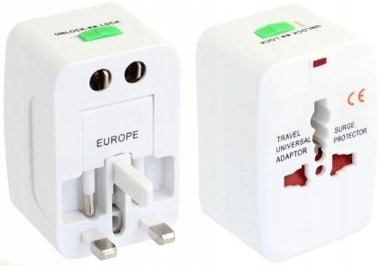 Przejściówka Gniazdka Wtyczka Pl Eu Uk Biały