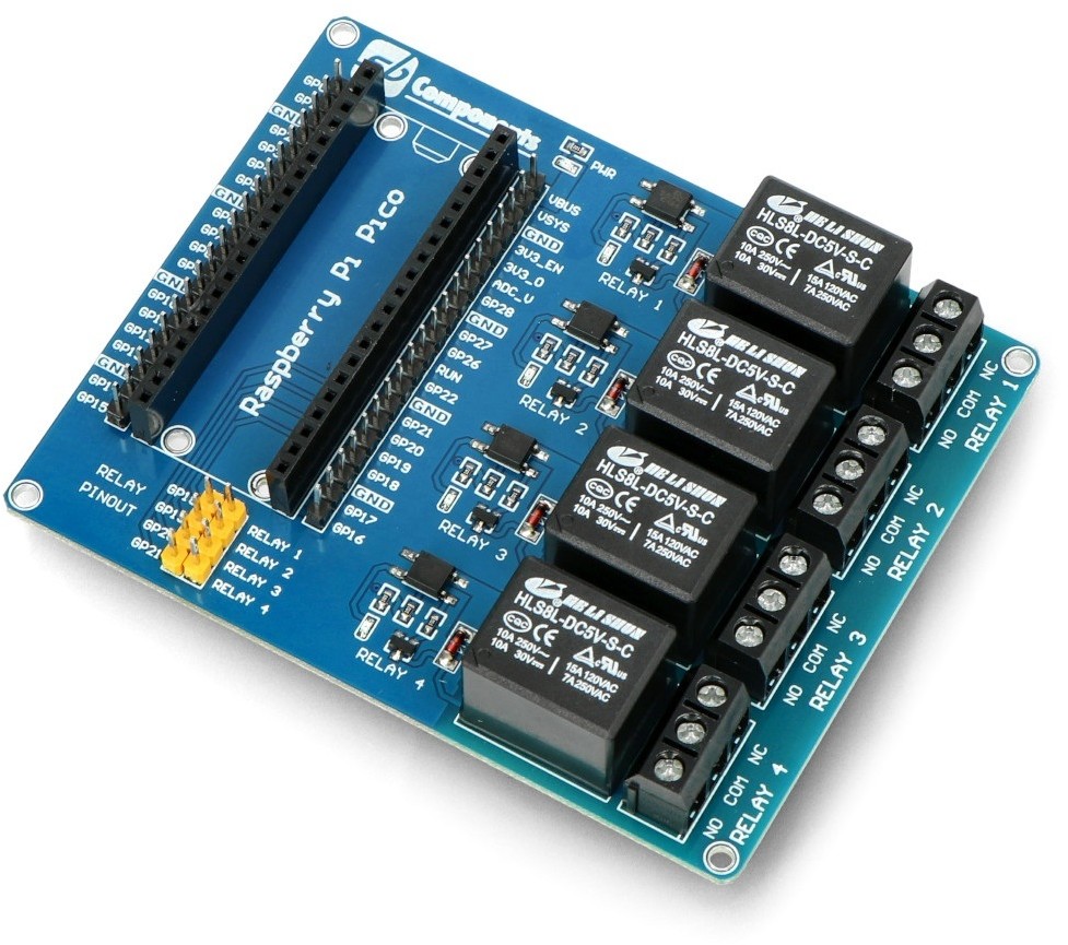 Raspberry Pi SB Components Pico Relay Board - moduł przekaźników do Pico SBC-19629