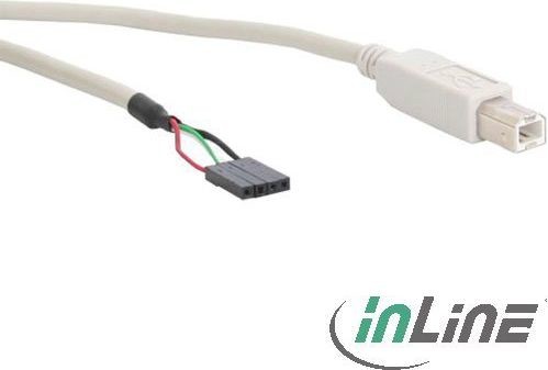 InLine USB B/4pin 0.4m Biały 33440D