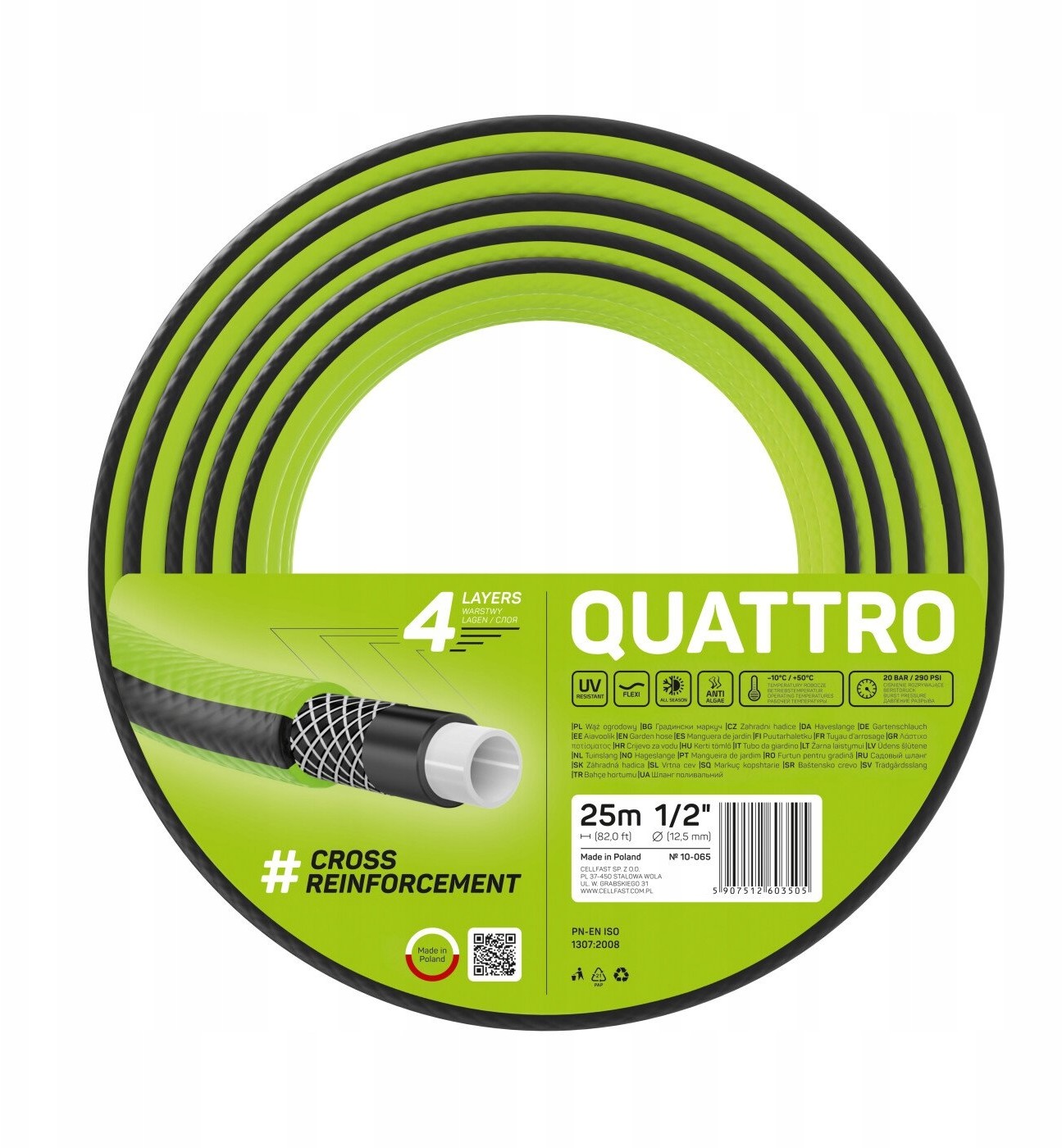 Cellfast Wąż Ogrodowy 10-065 Quattro 1/2 25m