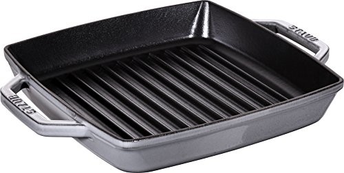 Staub 40511 patelnia do grillowania  729  0 prostokątny z dwoma uchwytami, 23 cm, żeliwo, szary 40511-729-0