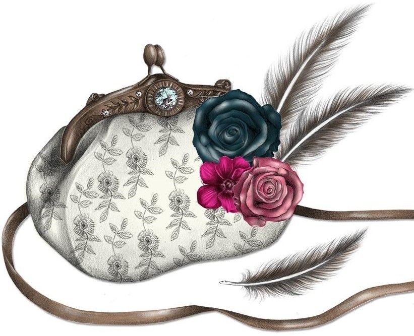Clear Creations Karnet Swarovski. Torebka i pióra