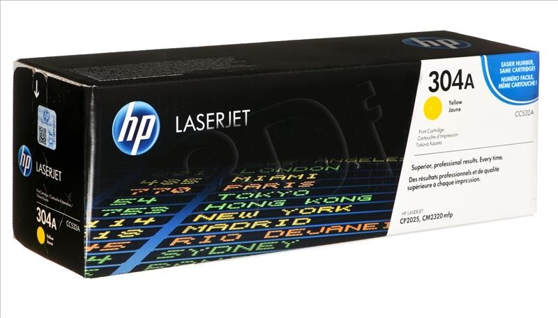 HEWLETT-PACKARD Toner HP CC532A (oryginał HP304A HP 304A; 2 800 stron; żółty) CC532A