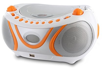 Metronic 477133 Radio CD MP3 Boombox Juicy Weiß/Orange