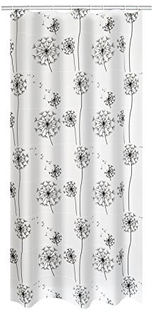Ridder 303210 00 folia do zasłony prysznicowej ok. 180 x 200 cm, Moonflower Czarny 303210-00
