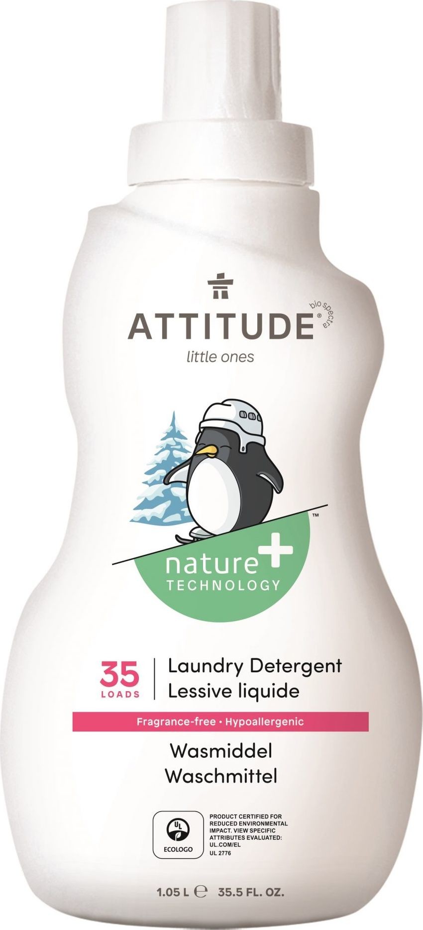 Attitude Płyn do prania ubranek dziecięcych Bezzapachowy fragrance free 35 prań 1050 ml ATT00333