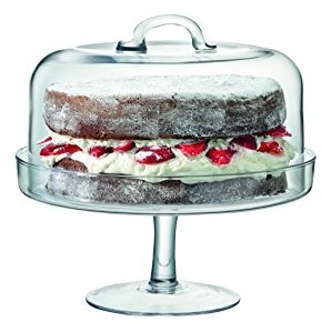 LSA International LSA  Serve ciasto patera  patera na tort i kuchenny 26.5 cm/25 cm  Przezroczyste G875-25-301
