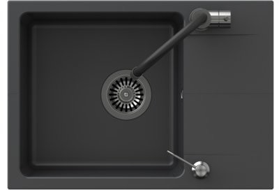 STEINER Zlewozmywak Marlon 116 Steingran Hybrid SMF6244BL-3323503BL Czarny + bateria Maggie