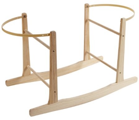 Clair de Lune wooden Rocking Moses Basket Stand (Natural) CL1556