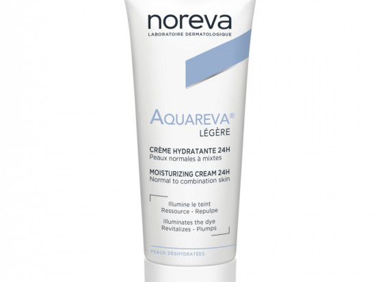 Noreva Laboratories AQUAREVA krem nawilżający działający przez 24 godz. o lekkiej konsystencji, 40 ml