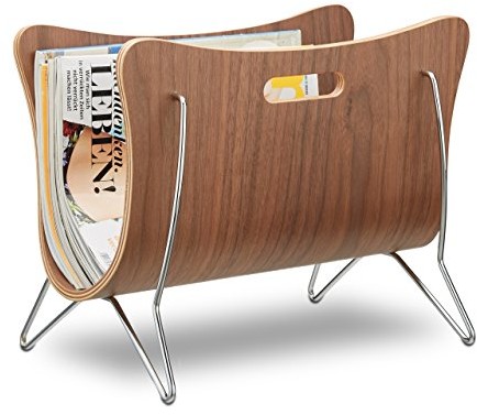 Relaxdays , Bug takich jak drewno stojak na gazety, kosz na gazety, nowoczesne wzornictwo, wytrzymały, uchwyty do noszenia, HBT 30 x 37 x 25 cm, naturalny 10021238