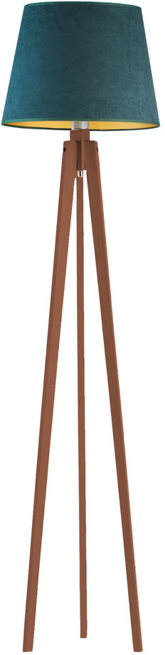 Lysne Drewniana lampa stojąca z abażurem CURACAO VELVET 15611V/6