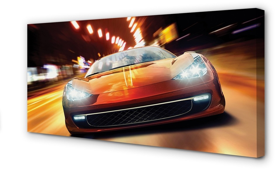 PL Tulup Obrazy na płótnie Sportowe auto miasto światła 100x50cm