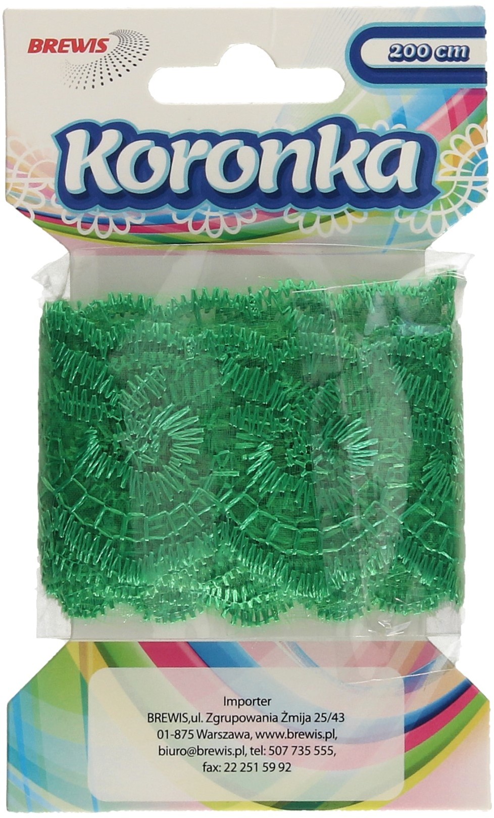 BREWIS Koronka ozdobna 3.8mmx2m zielona Brewis KOR38