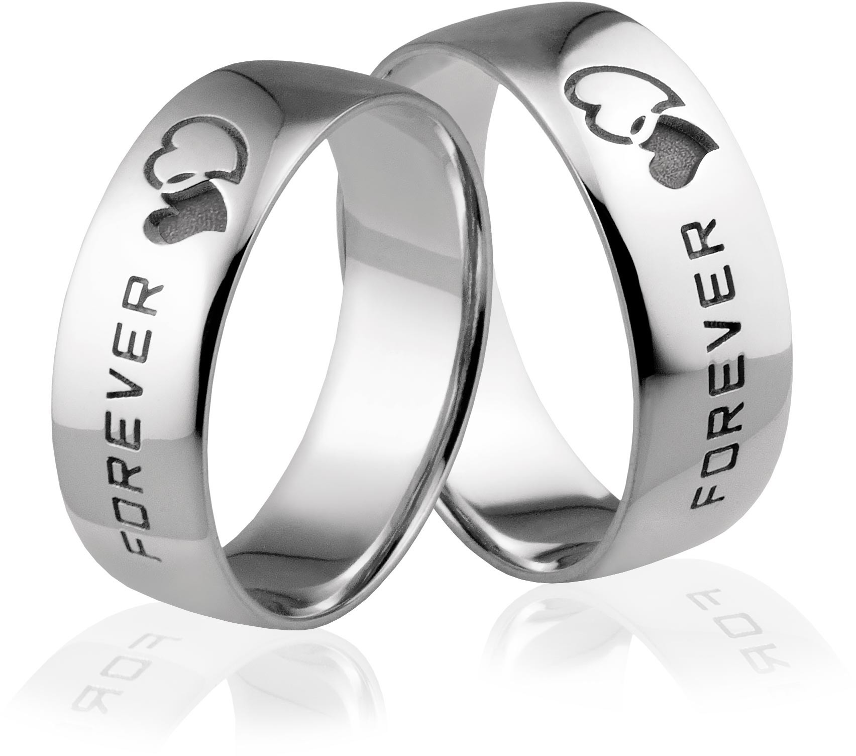 Eminence Obrączki srebrne ze splecionymi serduszkami i napisem forever - wzór Ag-327 Ag-327