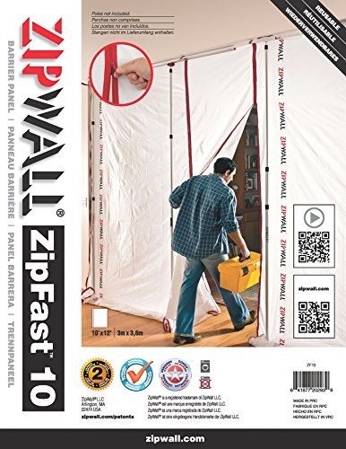 ZipWall zipwall zf10 chroni przed kurzem, wielokrotnego użytku, 310 x 360 cm