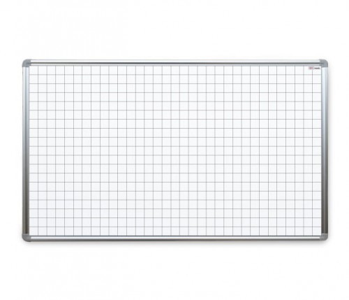 Allboards Tablica suchościeralna magnetyczna biała 170x100 cm z nadrukiem - kratka PL1710KR