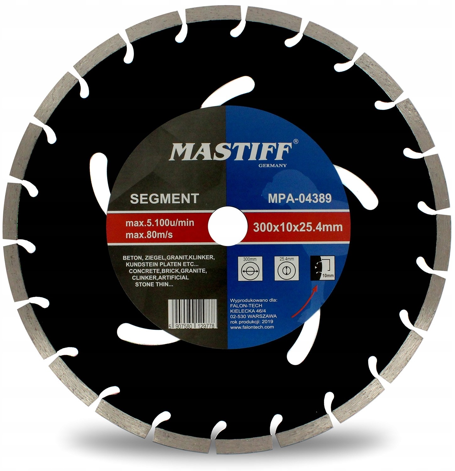 Tarcza Diamentowa 300 mm Segment Mastiff cz