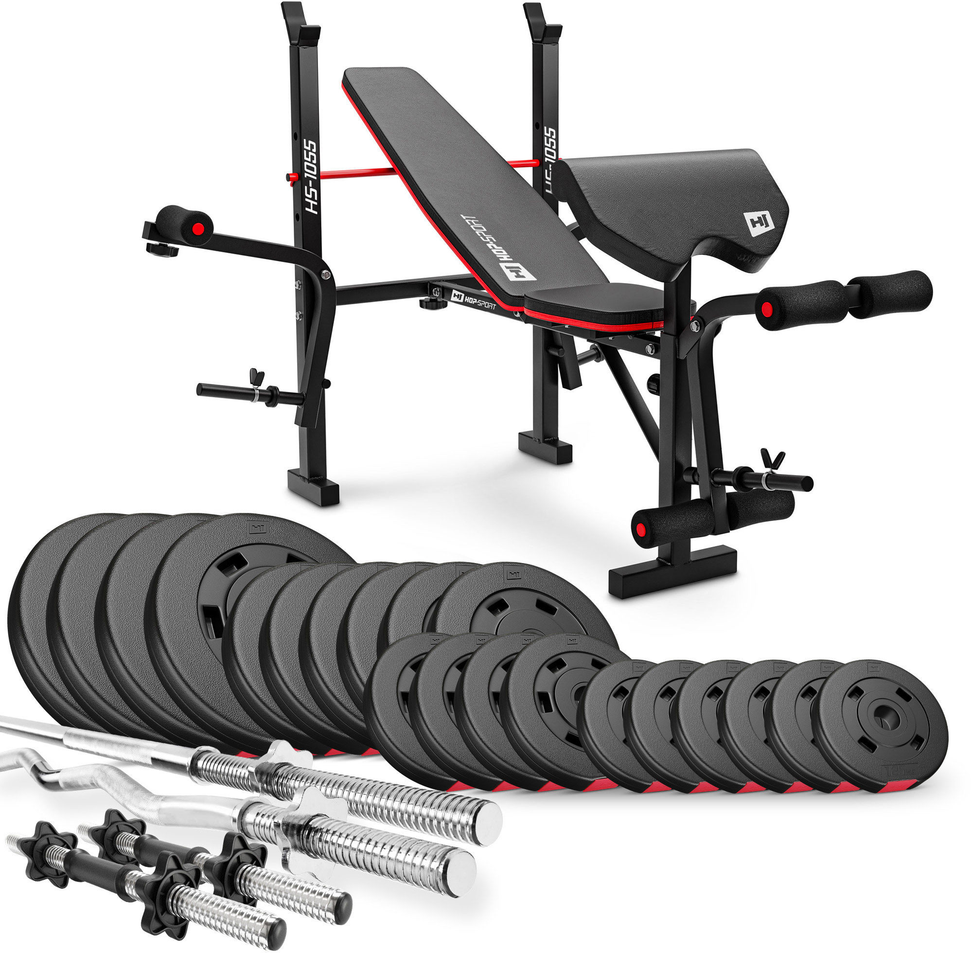 Hop-Sport Zestaw kulturystyczny Premium 105kg z ławką HS-1055 18826